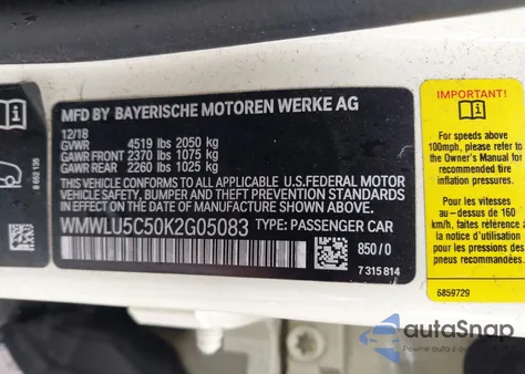 2019 Mini Clubman Cooper S из США, поврежденный, VIN WMWLU5C50K2G05083